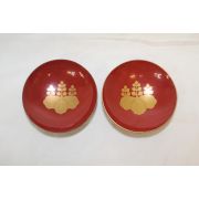 나무에 금채화문된 잔 2점