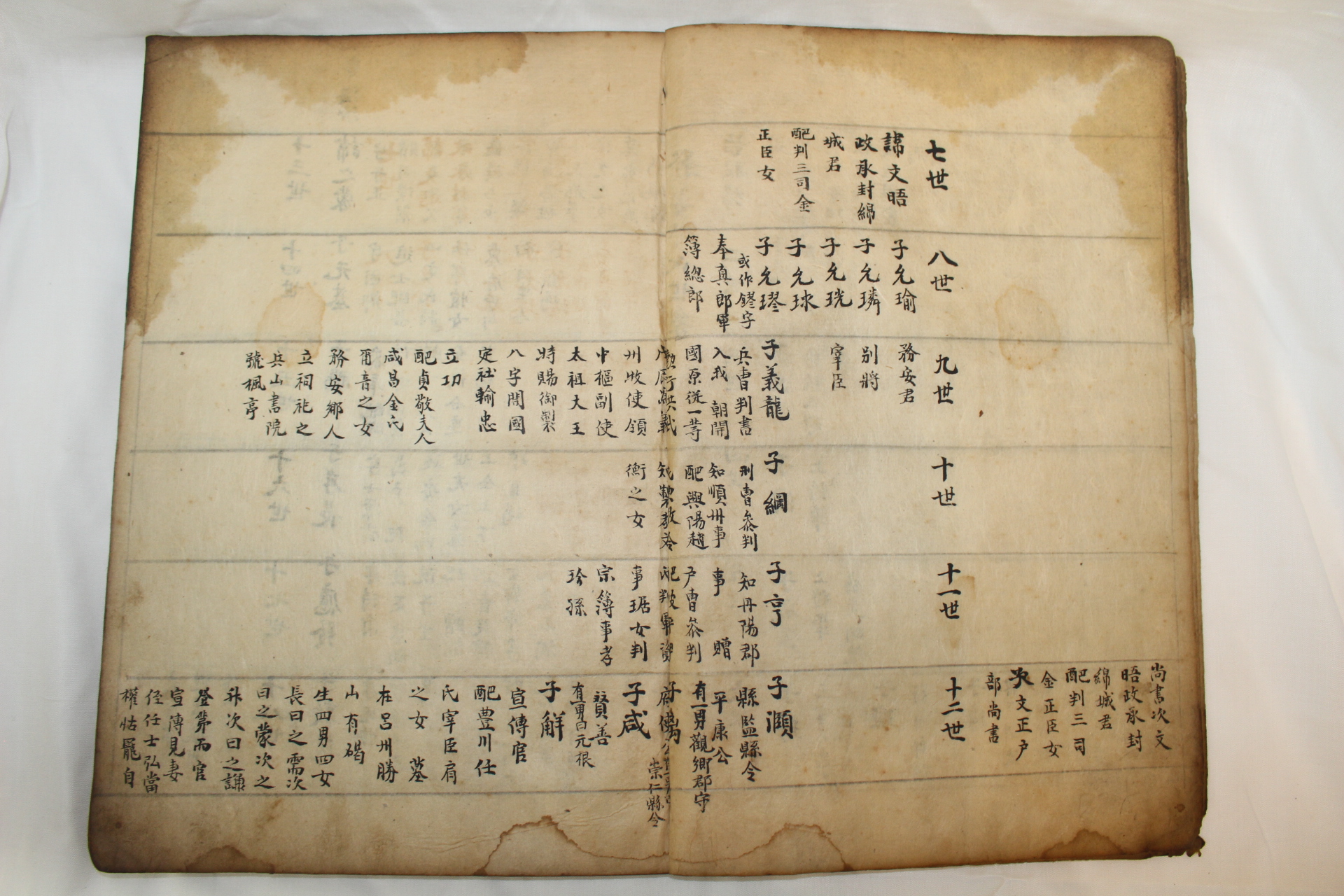 1800년대 필사본 무안박씨세계(務安朴氏世系) 1책완질
