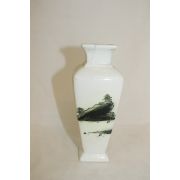 분청자 산수문 사각호