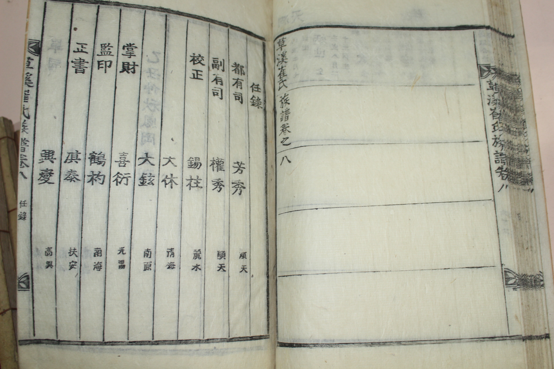 1925년 목활자본 초계최씨족보(草溪崔氏族譜)권5~8終 4책