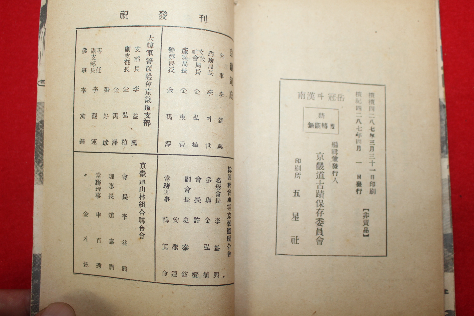 1954년 경기도고적보존위원회 남한과 관악