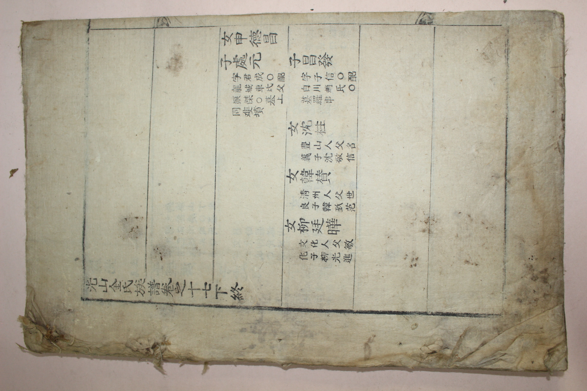 조선시대 목활자본 광산김씨족보(光山金氏族譜) 11책