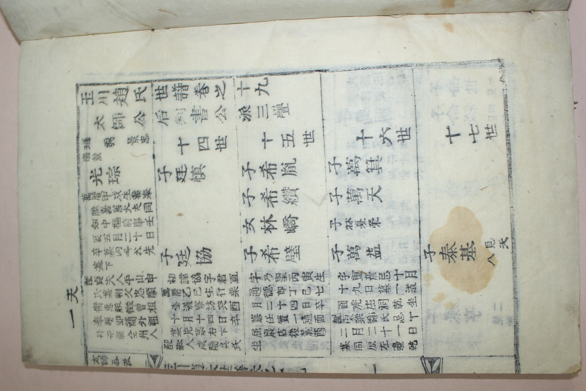 1923년 목활자본 옥천조씨세보(玉川趙氏世譜)권5~19終 15책