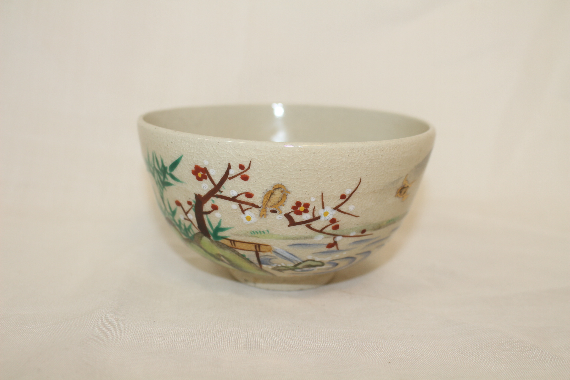 분청자 청화진사금채산수문 말찻잔