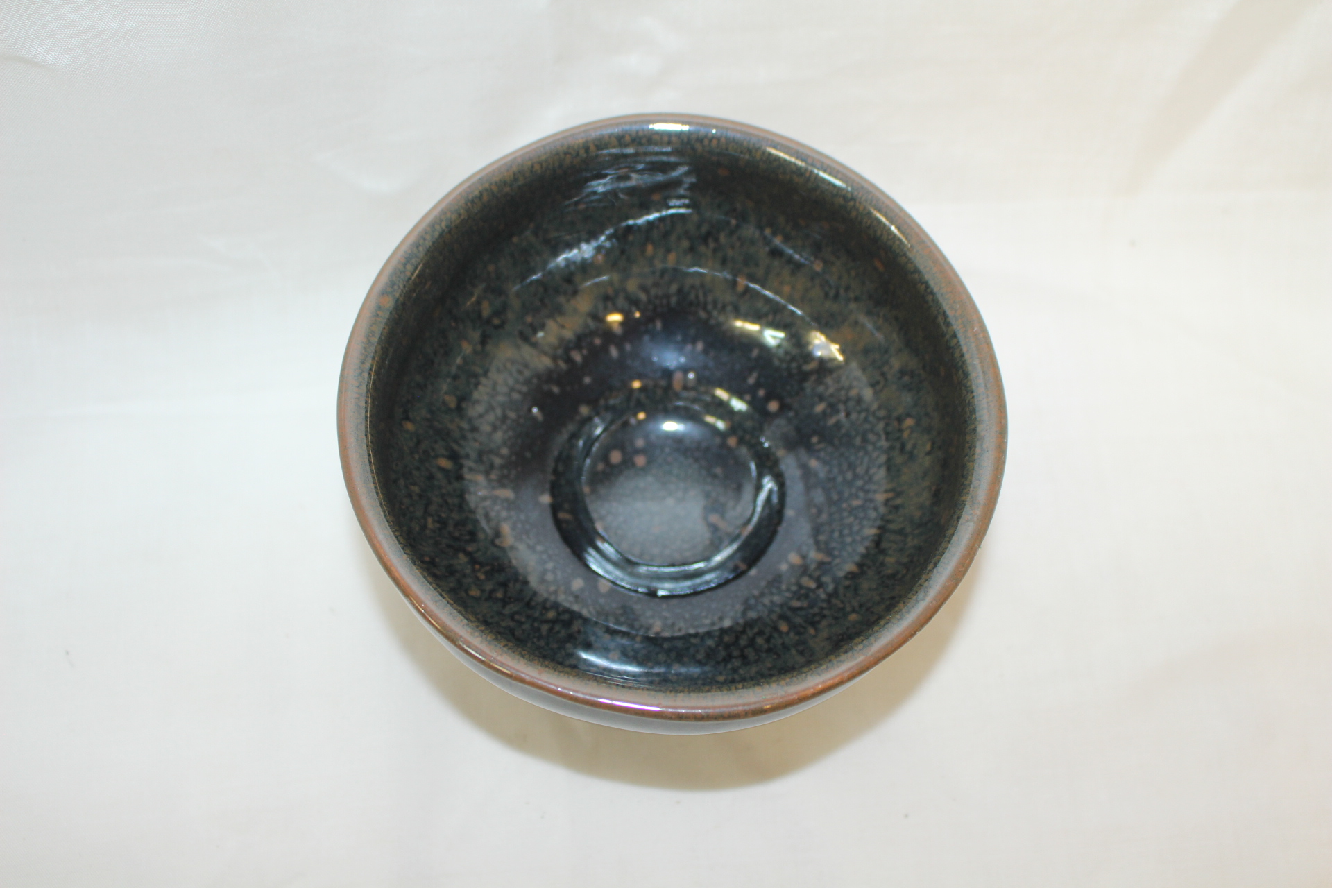 흑유청자 물방울 말찻잔