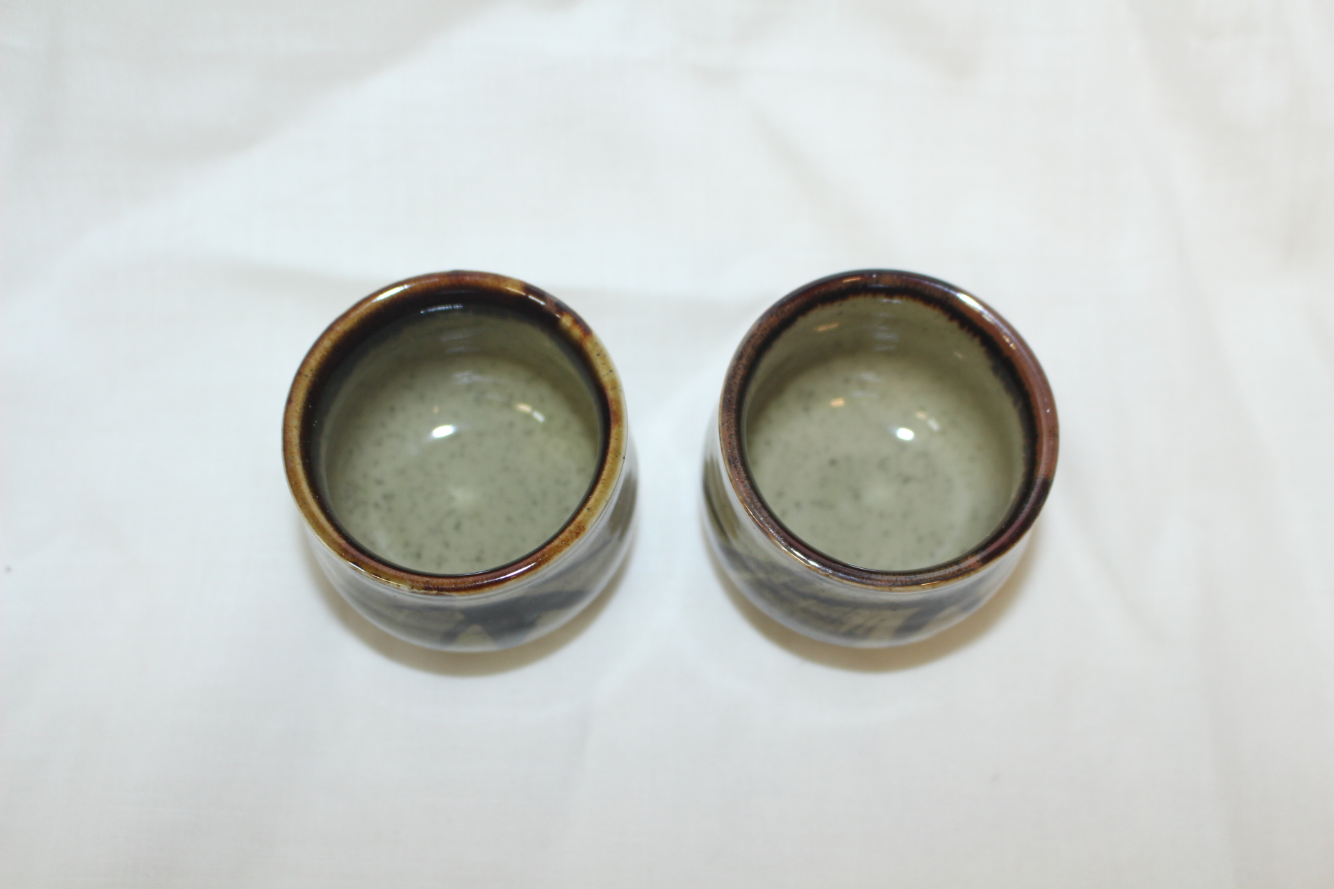 청자 철화죽문잔 2점