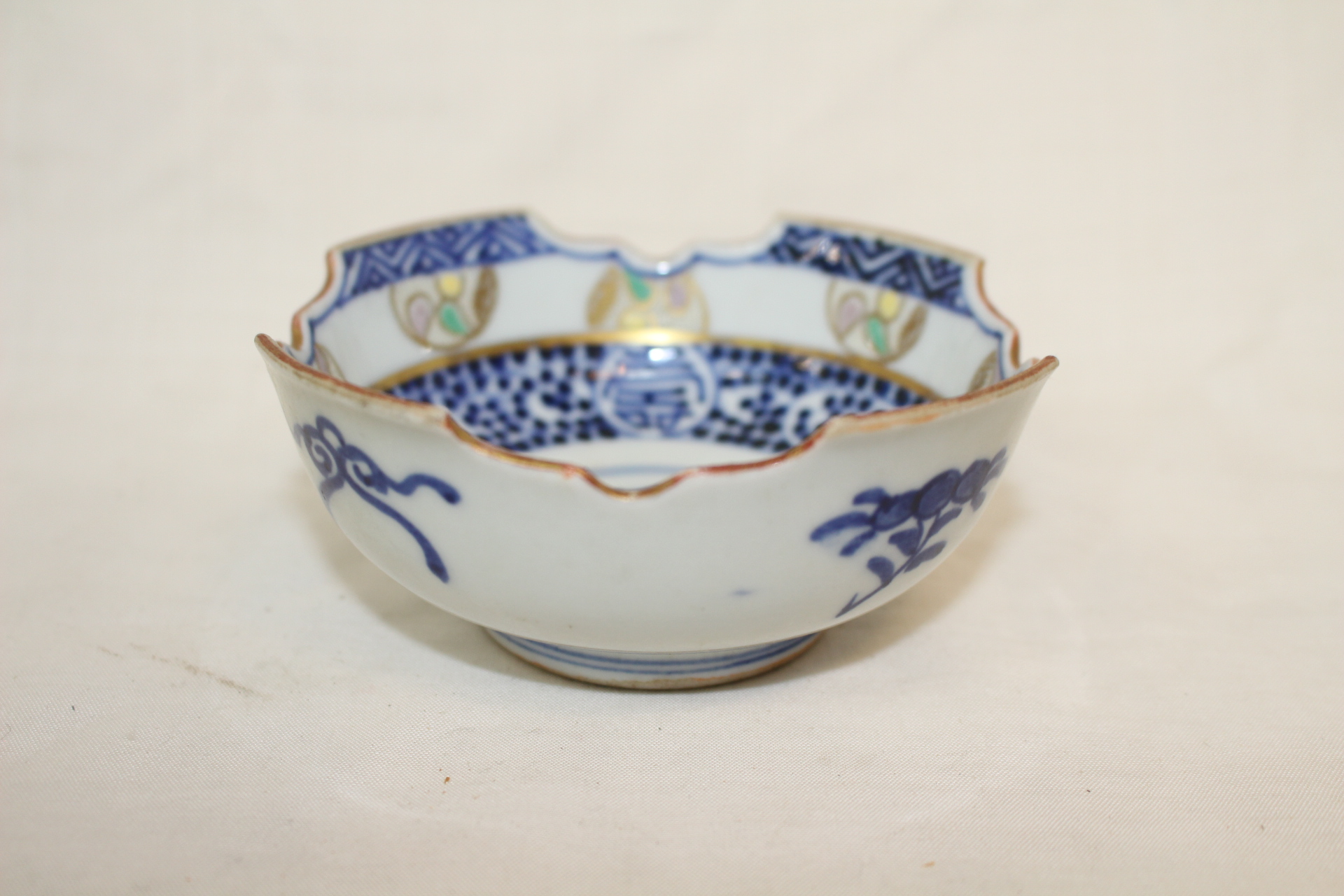 연대가좋은 구다니 청화백자수자문 사각화형완