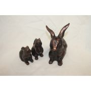 도자기재질로된 토끼 조각상 3점