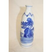 연대가좋은 청화백자산수문 주병