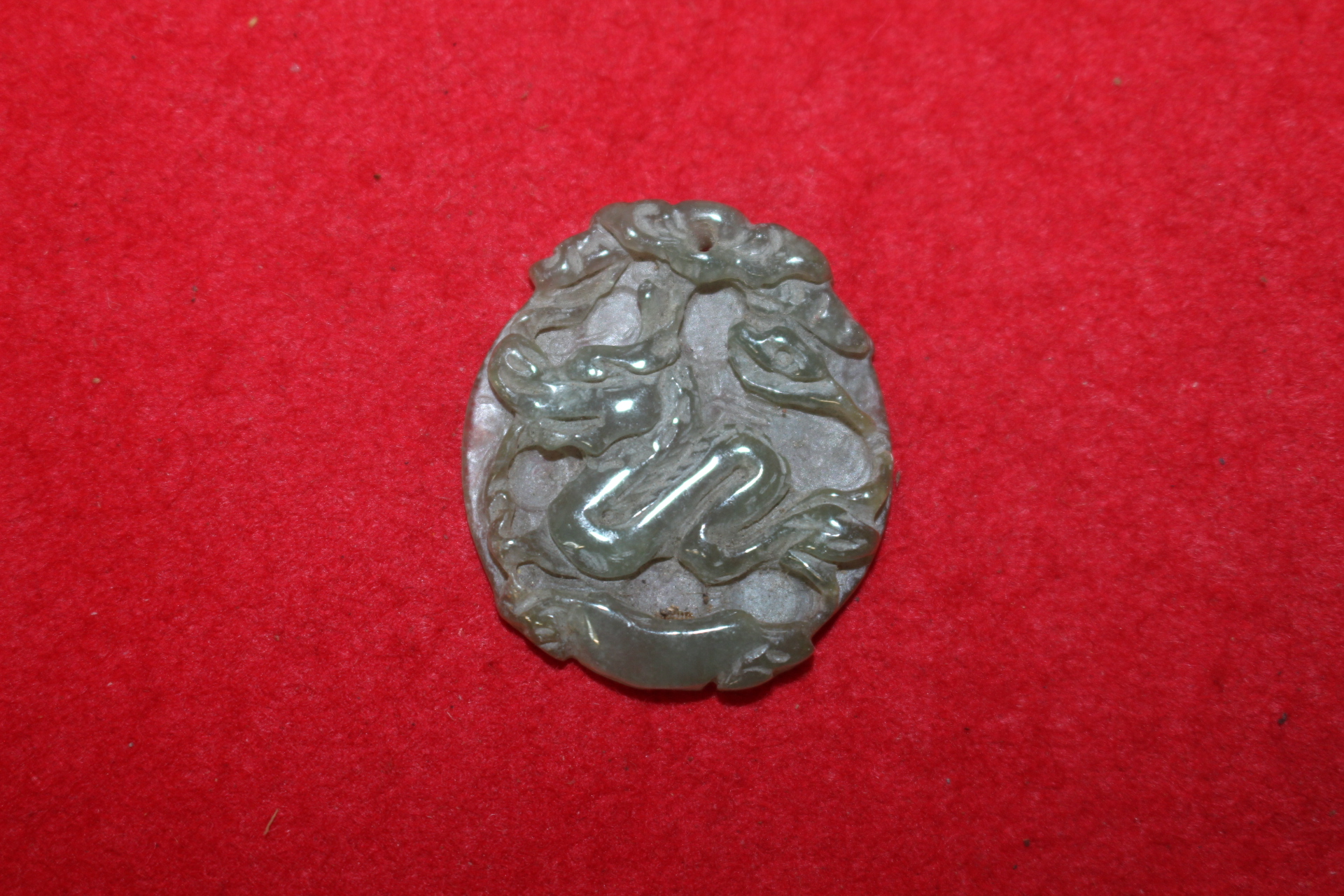 비취청옥돌 용문 옥목걸이추