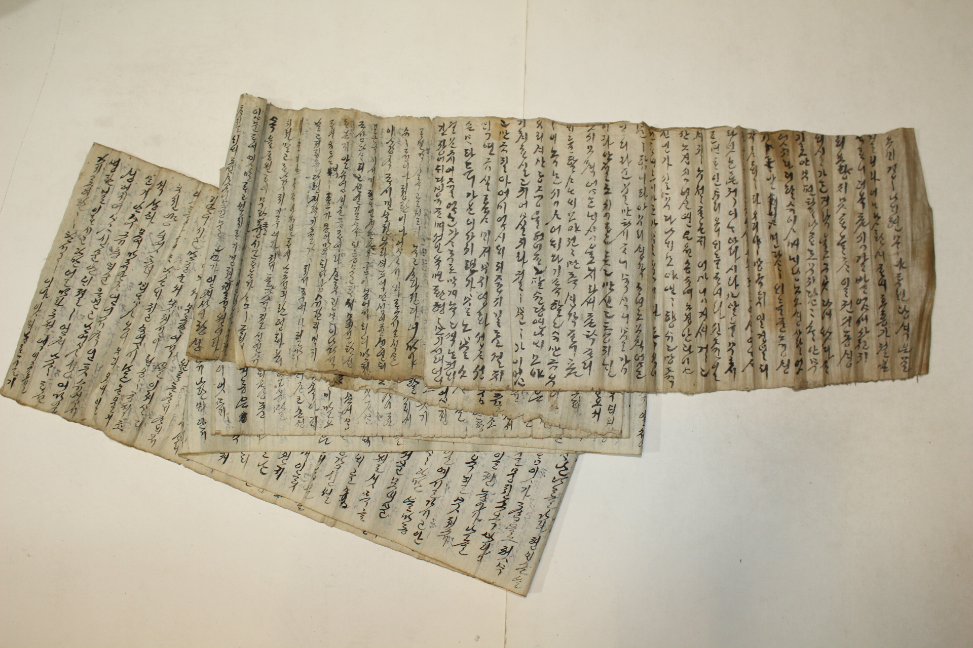 조선시대 한글언문 가사 두루마리 (4미터 양면필사)