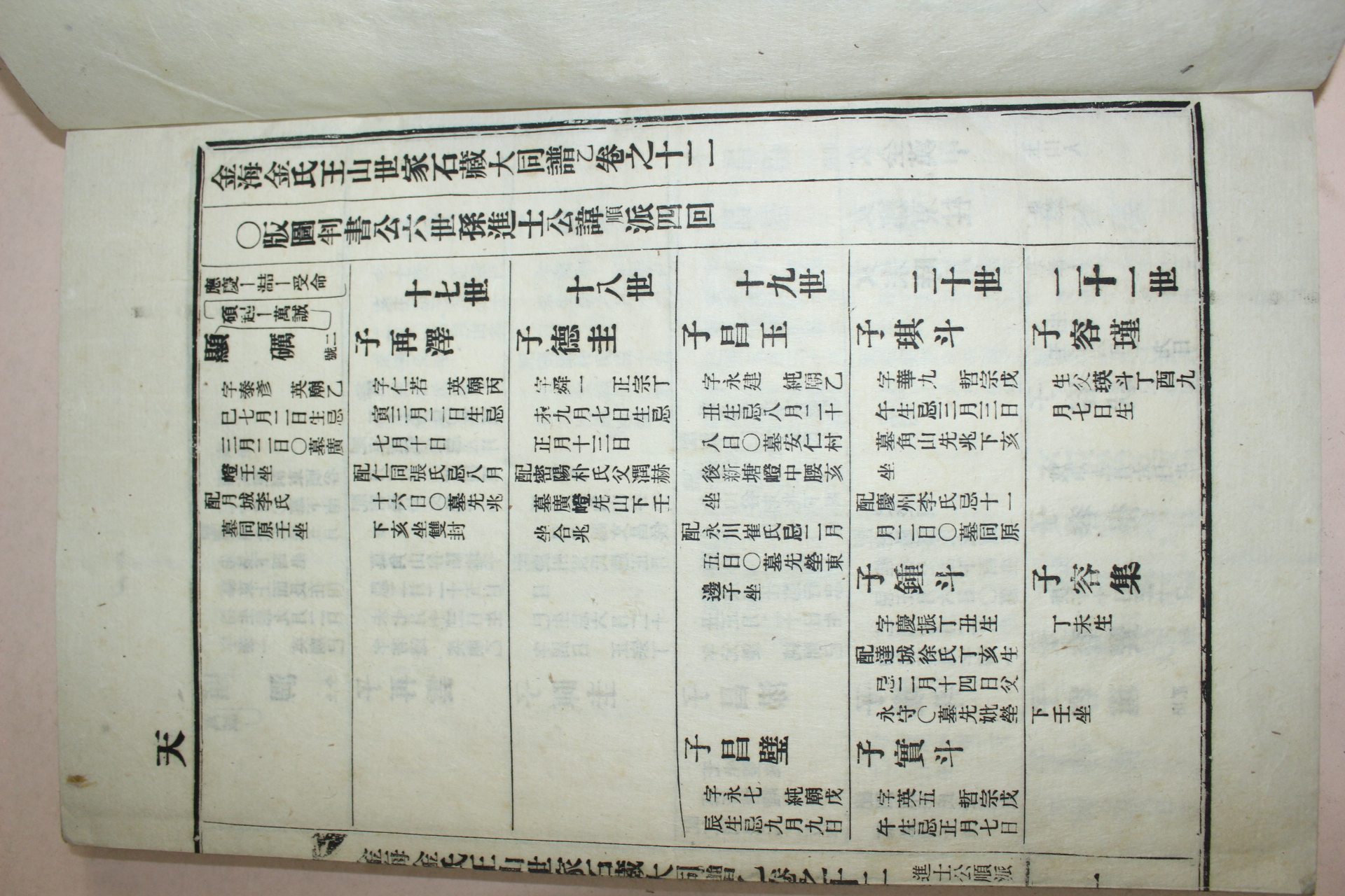 1925년 김해김씨왕산세가석장대동보(金海金氏王山世家石藏大同譜) 7책