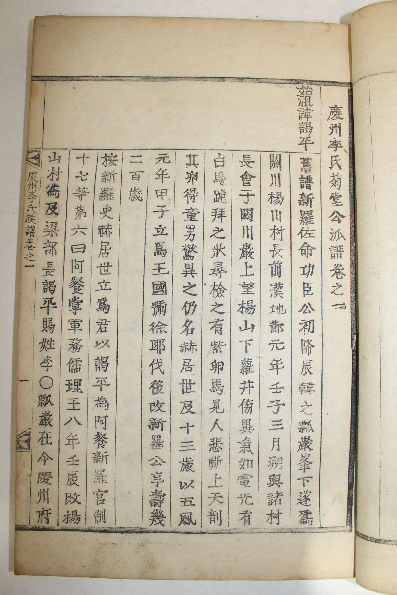 1873년 경주이씨국당공파보(慶州李氏菊堂公派譜) 2책