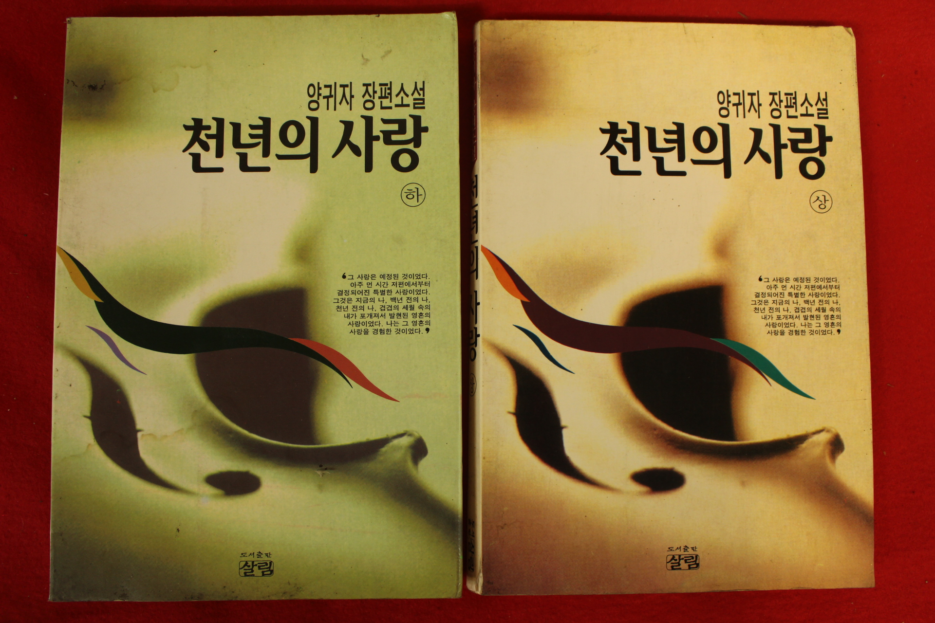 1995년 양귀자장편소설 천년의 사랑 상하2책완질
