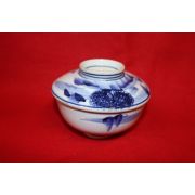 연대가좋은 청화백자산수문 개완