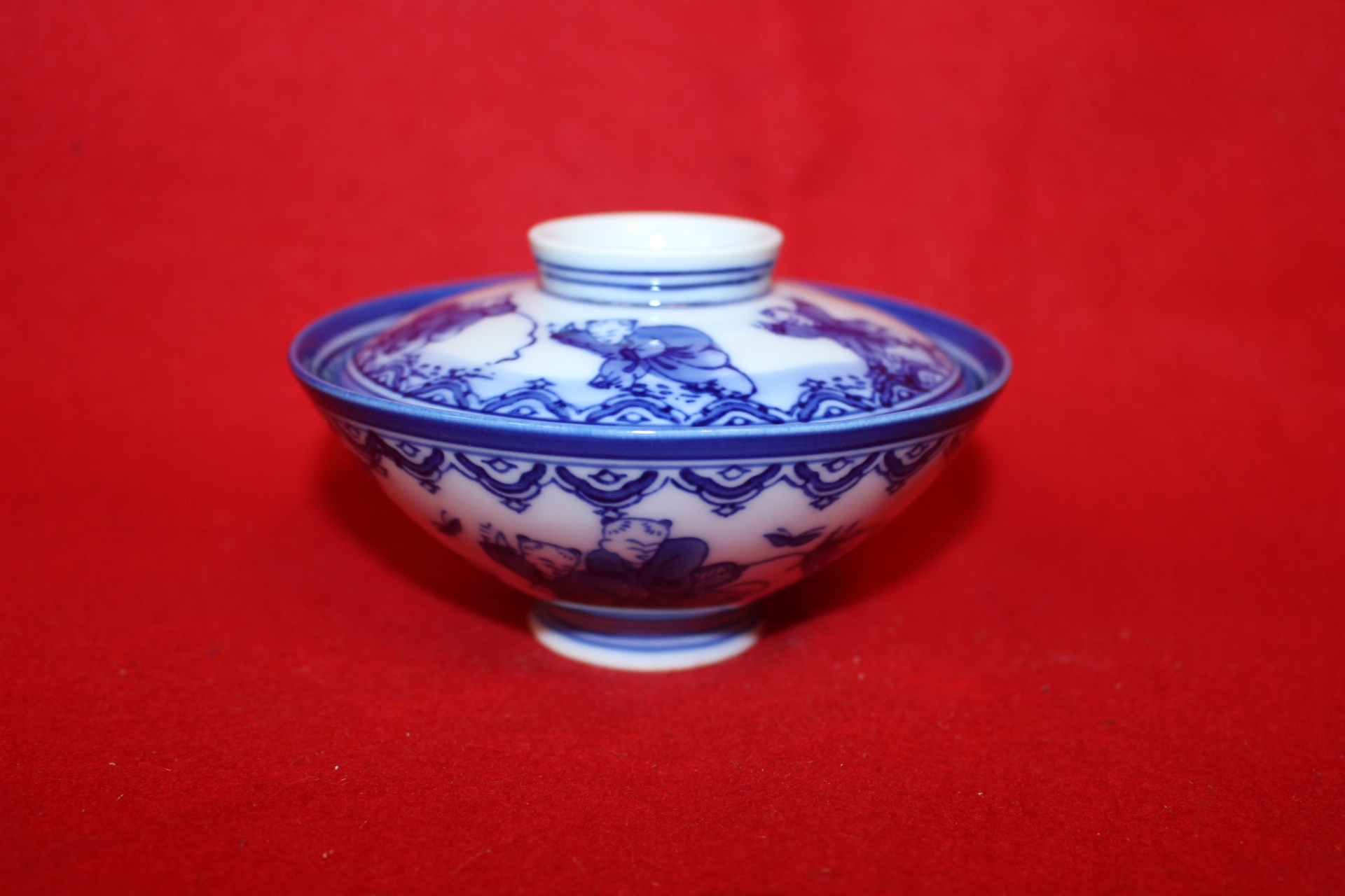 연대가좋은 청화백자동자문 개완