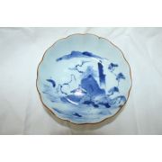 100년이상된 청화백자화문 화형완