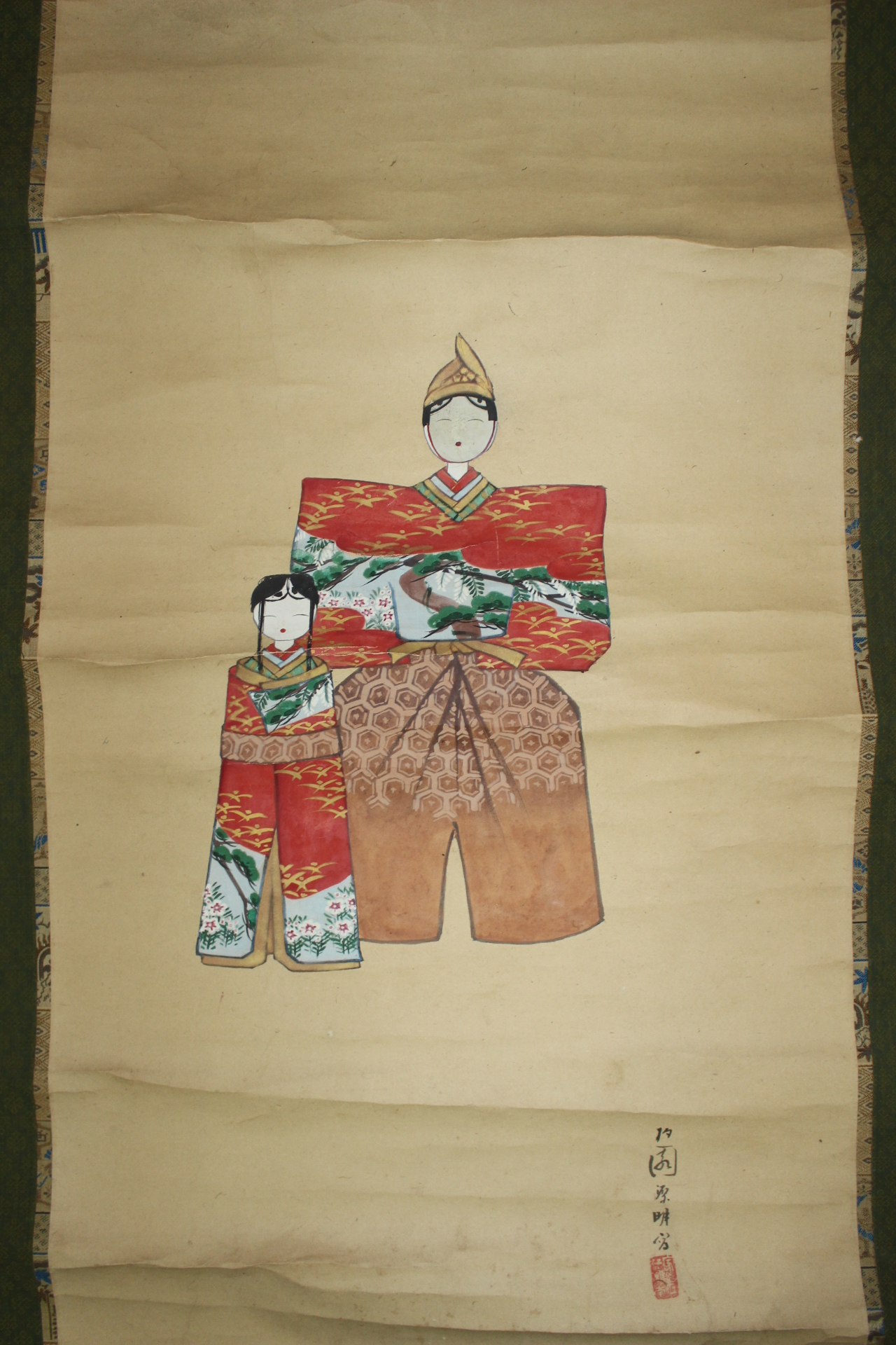 7-종이바닥에 그린 인물그림 족자