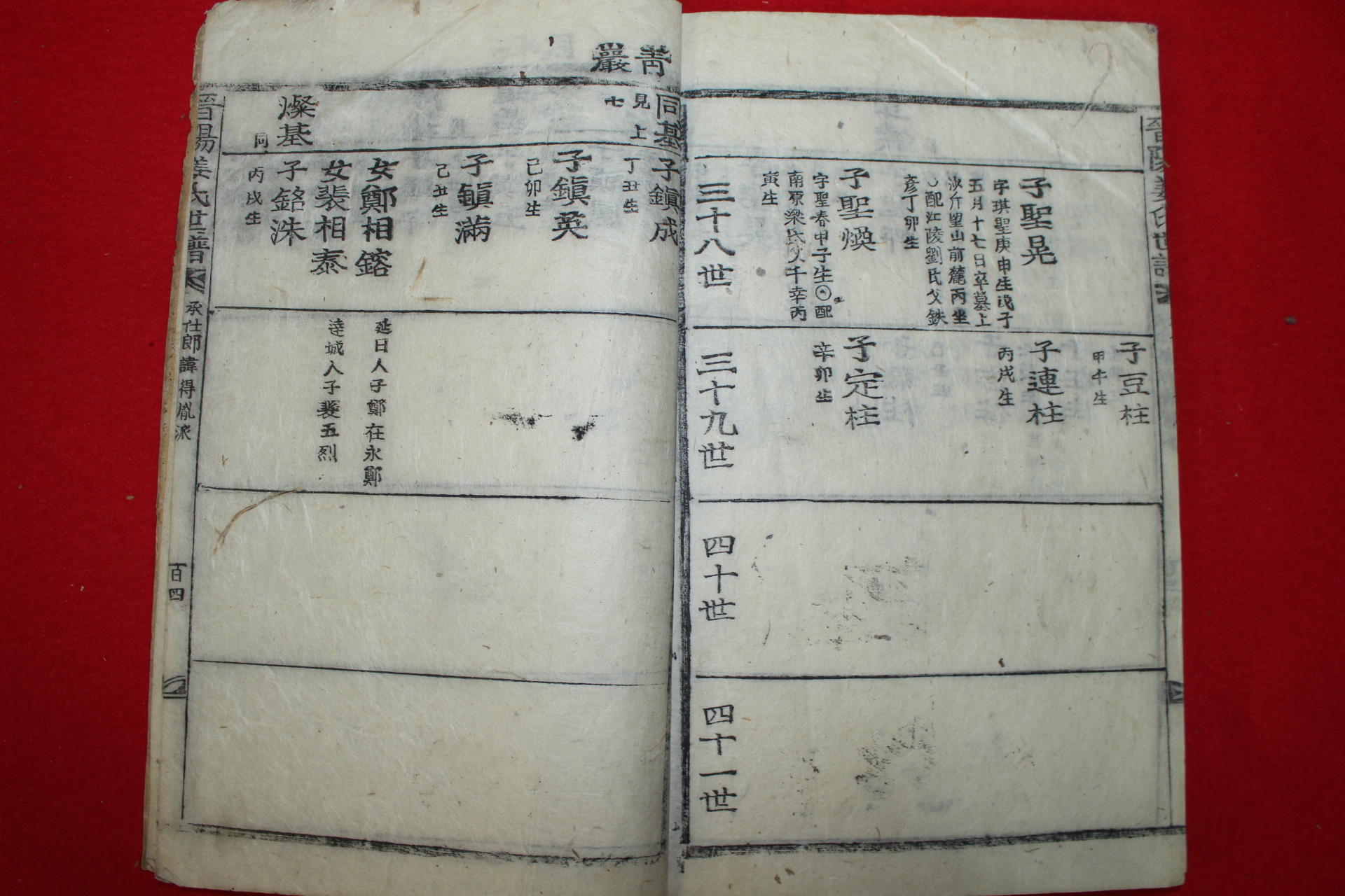 조선시대 목활자본 진양강씨세보(晉陽姜氏世譜)권3  1책