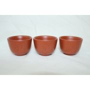 자사도자기 음각문자문잔 3점