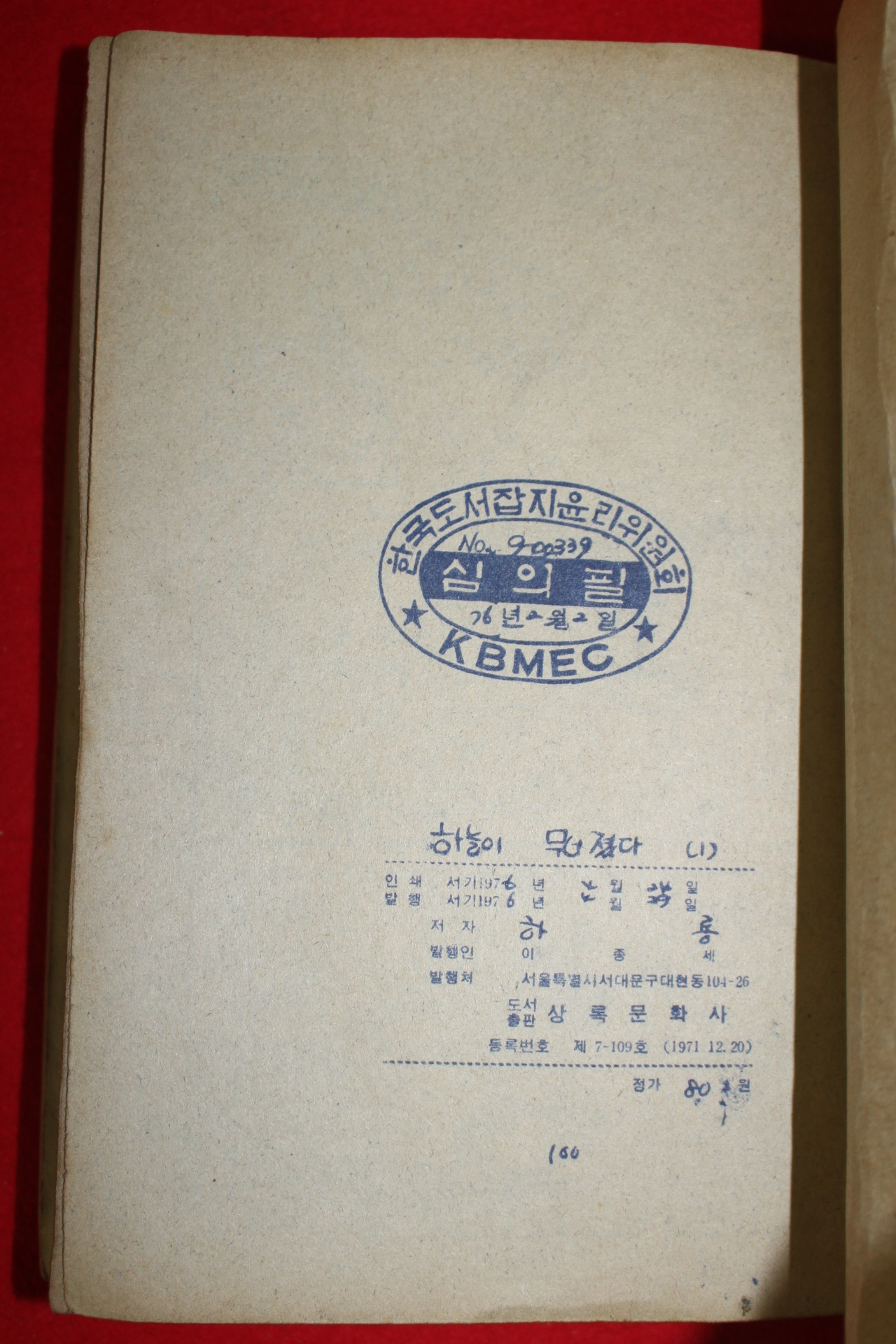 1976년 하룡 만화 하늘이 무너졌다 3책완질