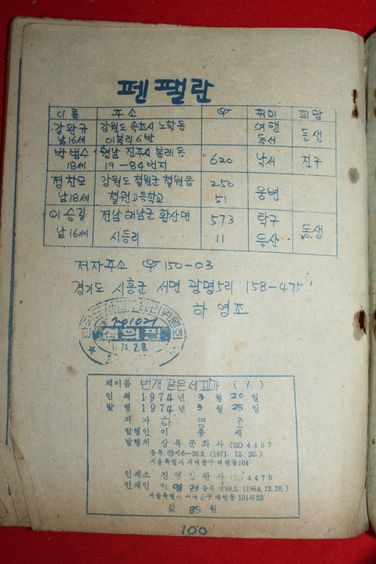 1974년 하영조 번개같은 세꼬마 3책완질