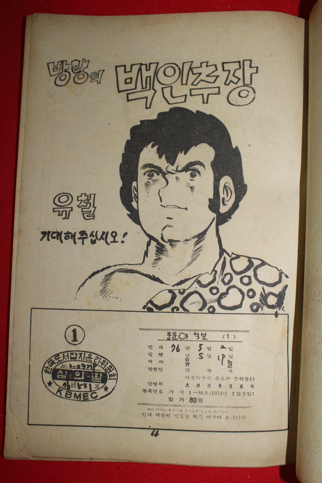 1976년 유철 만화 풍운아 억보 3책완질