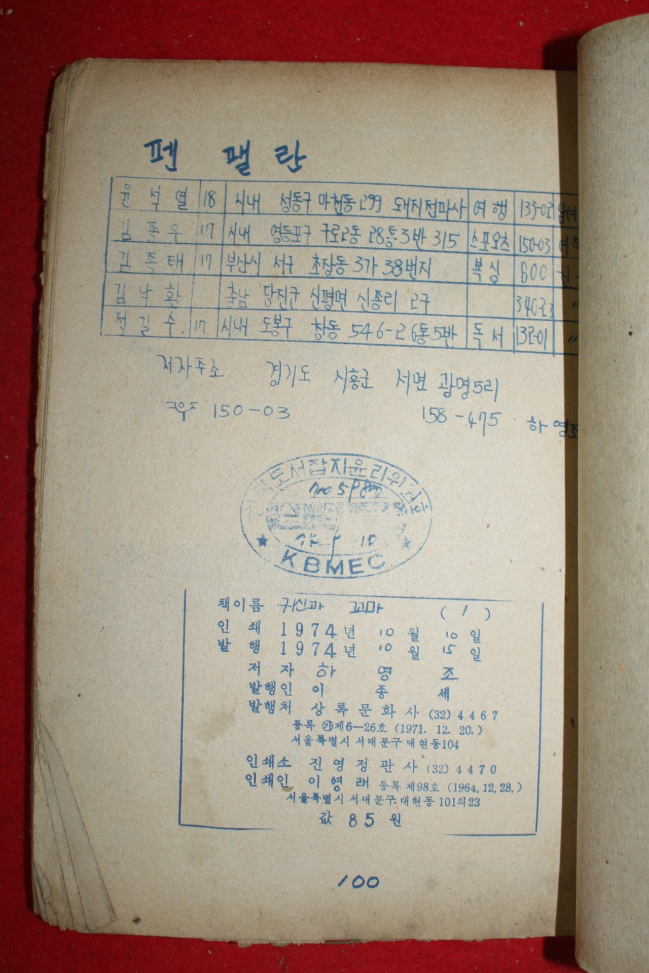 1974년 하영조 만화 귀신과 꼬마 3책완질