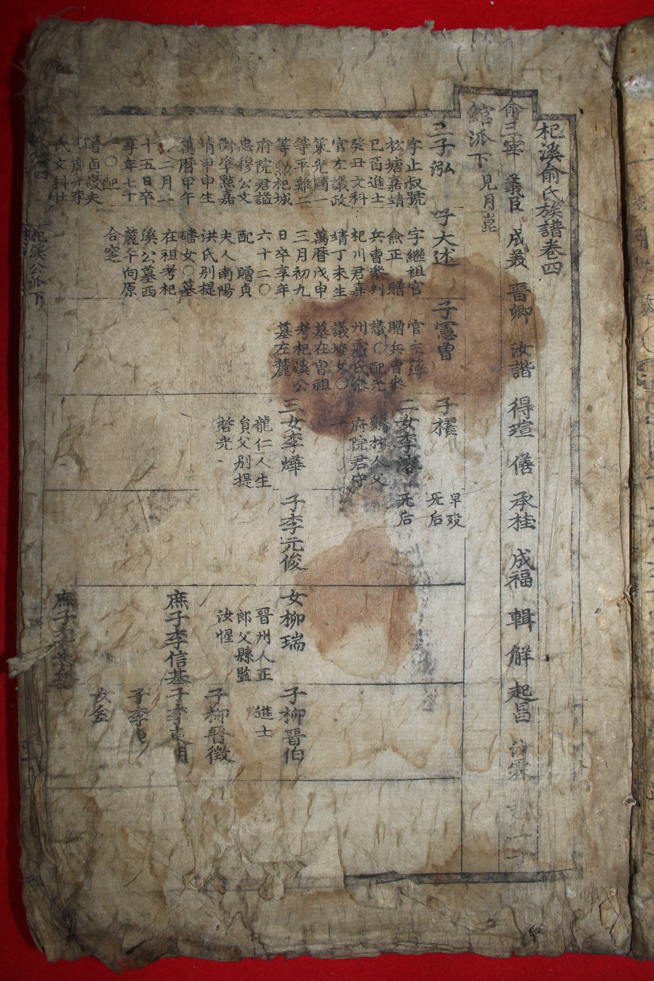 1704년(甲申) 연산현(連山縣) 목판본 기계유씨족보(杞溪兪氏族譜)8권2책완질