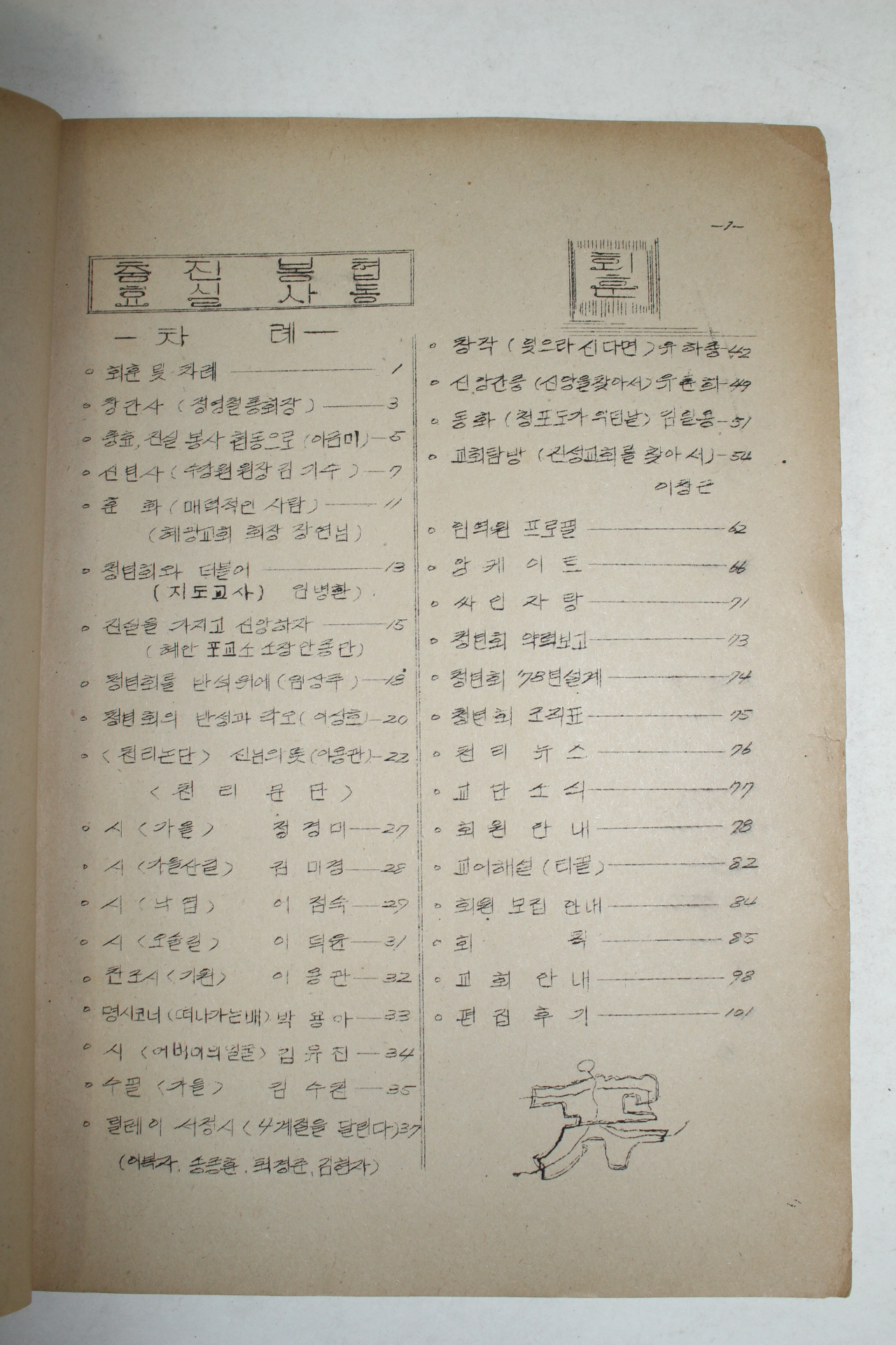 1978년 대한천리교호남지구청년회 월일 창간호