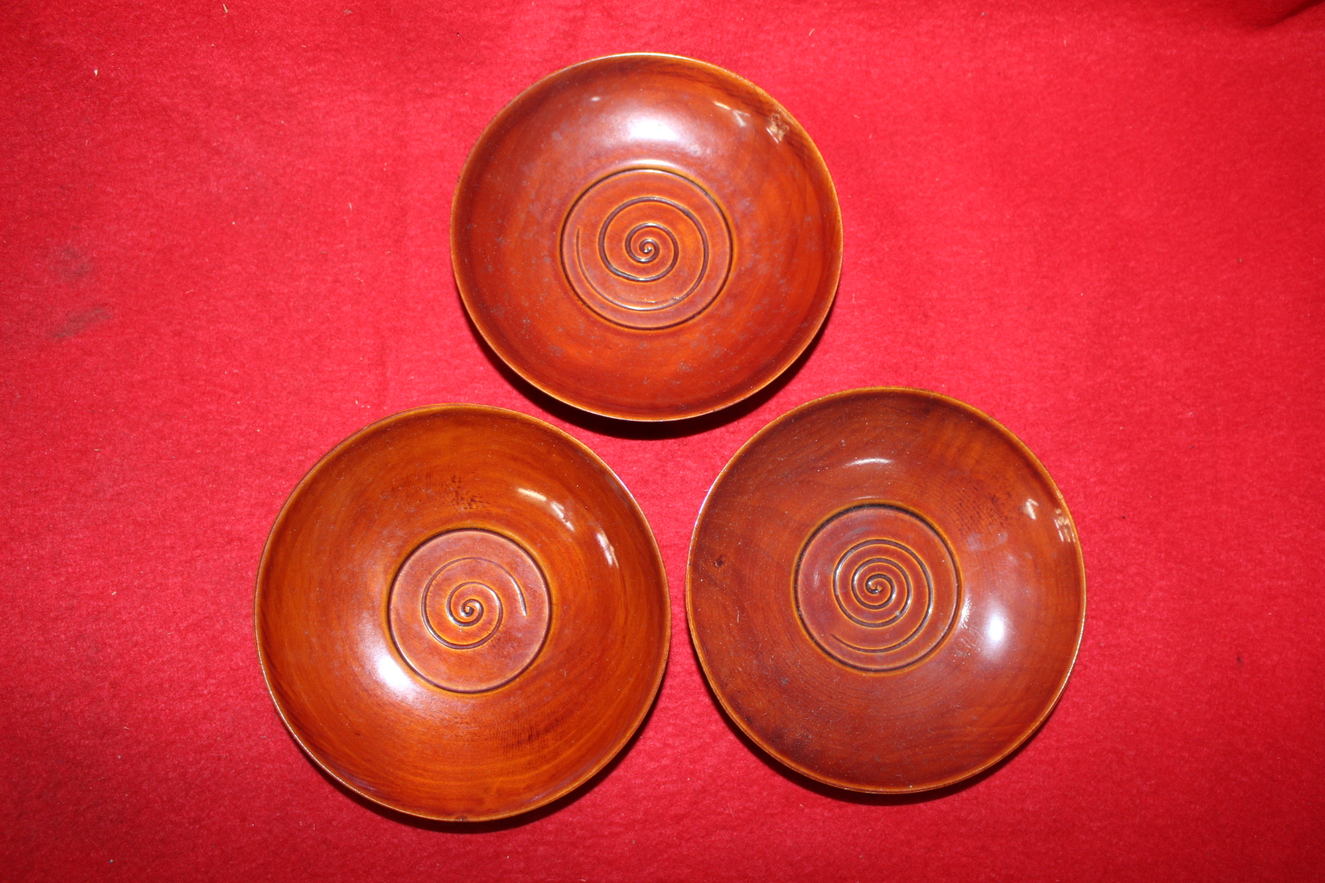 나무로된 완 3점