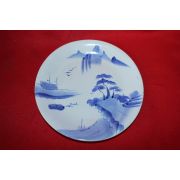 연대가좋은 청화백자 산수문 대완