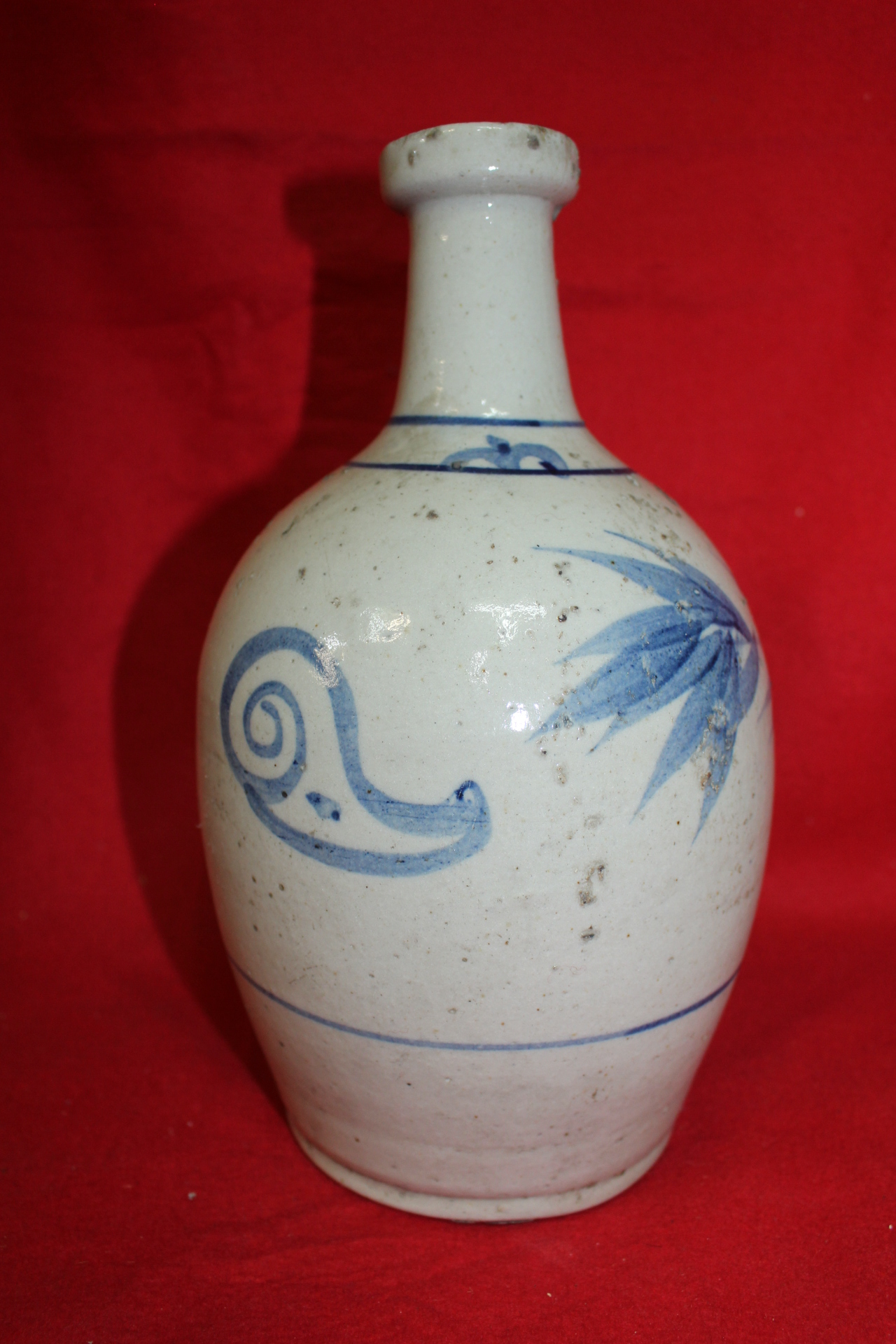 에도시기 청화백자초화문 주병