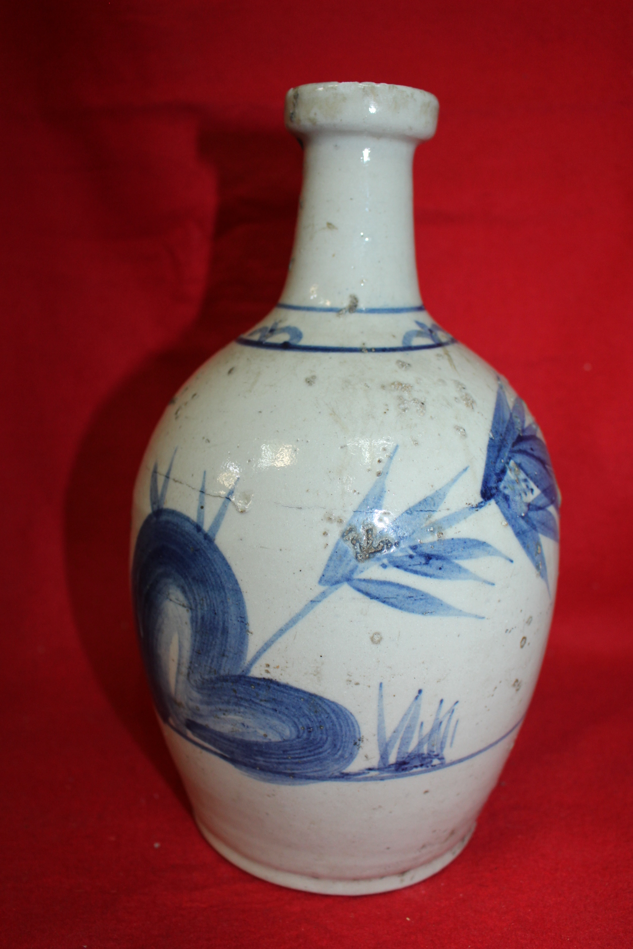 에도시기 청화백자초화문 주병