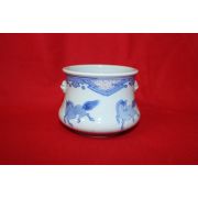 에도시기 청화백자마문 양각해태이귀 향로