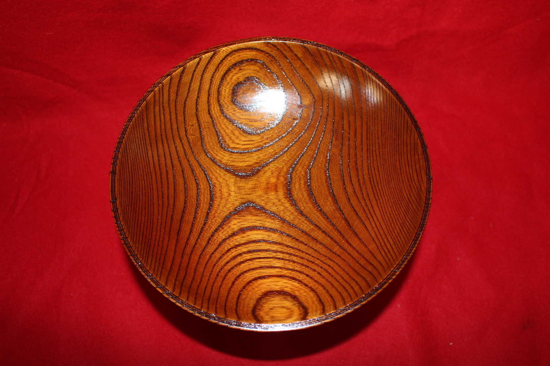 미사용 원목나무로된 결이좋은 굽다리완