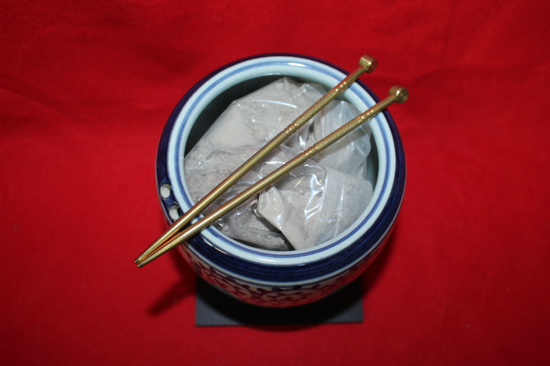 미사용 청화백자화문 향완