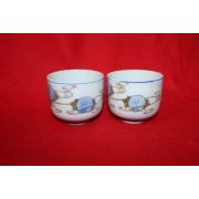 연대가좋은 외사기 청화백자화문잔 2점