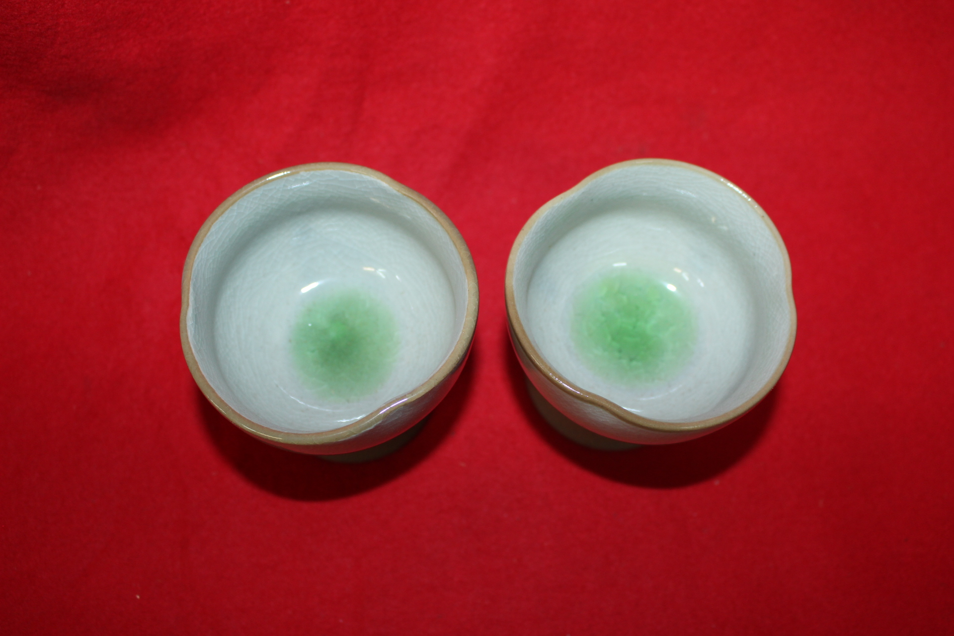 30-청자 굽다리잔 2점