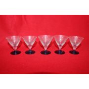 39-근대사 채색유리잔 5점