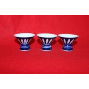 43-연대가좋은 청화백자굽다리잔 3점