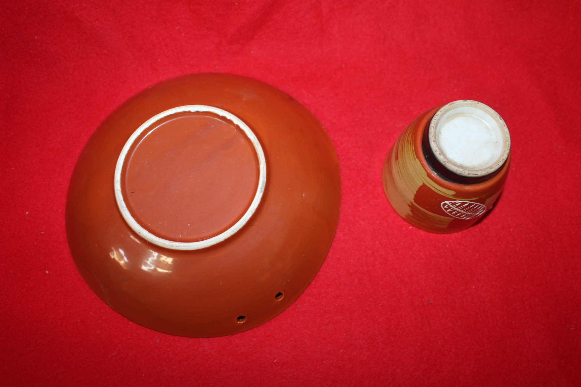 진사백자 백채화문완과 잔