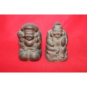 연대가좋은 주석으로된 복신 조각상 2점