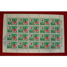 우표68-1987년 대통령방한기념 20장 한판