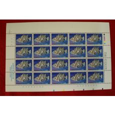 우표101-1989년 어류시리즈 돌돔 20장 한판