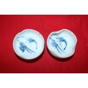 연대가좋은 청자 새우문 화형완 2점