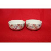 사스마 분청자 금채화문잔 2점