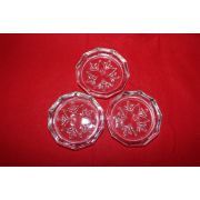 근대사 유리에 화문이 조각된 완 3점