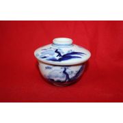 연대가좋은 청화백자산수문 개완