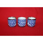 외사기 연대좋은 청화백자 죽문잔 3점
